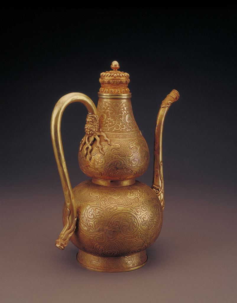 图片[1]-Gold chisel vase with lotus pattern-China Archive